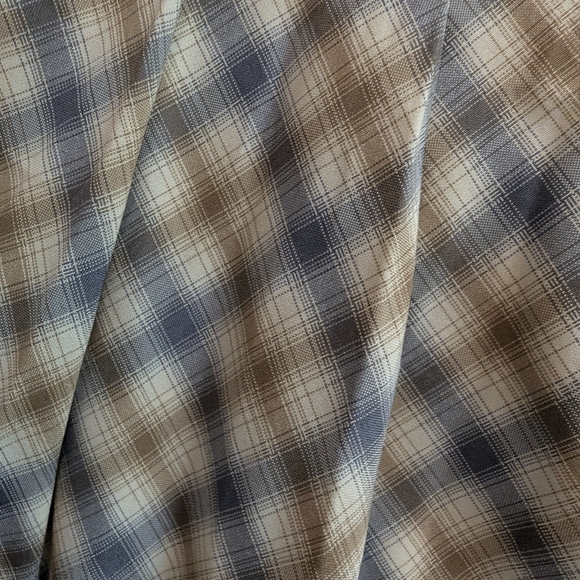 Molly Green Plaid Pleated Midi Skirt Sz L Neutral Fall Preppy Academia Aesthetic - Picture 7 of 7